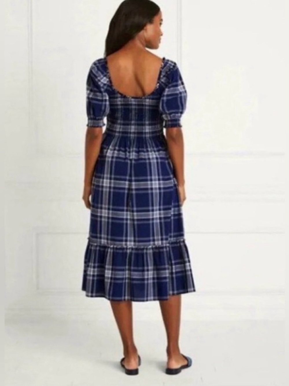Hill House Home Louisa Nap Dress Blue White Gingham Check - Size M - Picture 11 of 11